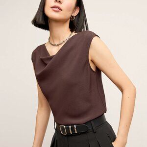 The Nora Top - Brown Satin Top M.M. LaFleur
